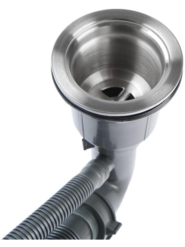 Мойка кухонная GERHANS K34444, врезная, 440 х 440 х 220 мм,  толщина 1,0 мм, с сифоном