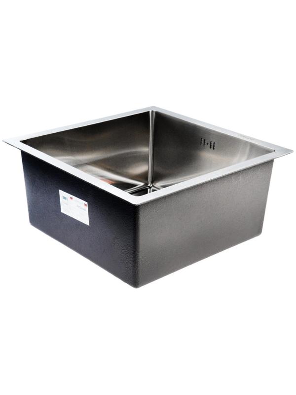 Мойка кухонная GERHANS K34444, врезная, 440 х 440 х 220 мм,  толщина 1,0 мм, с сифоном