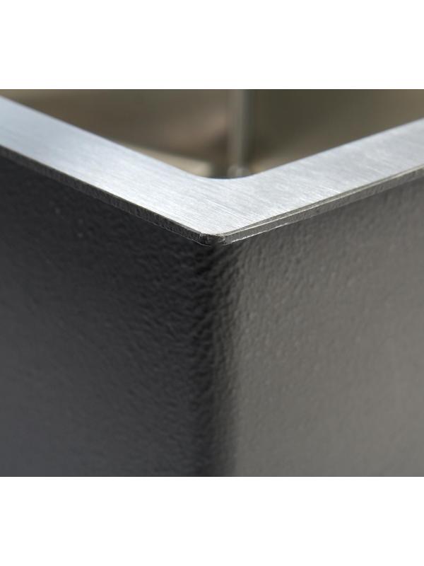 Мойка кухонная GERHANS K34444, врезная, 440 х 440 х 220 мм,  толщина 1,0 мм, с сифоном