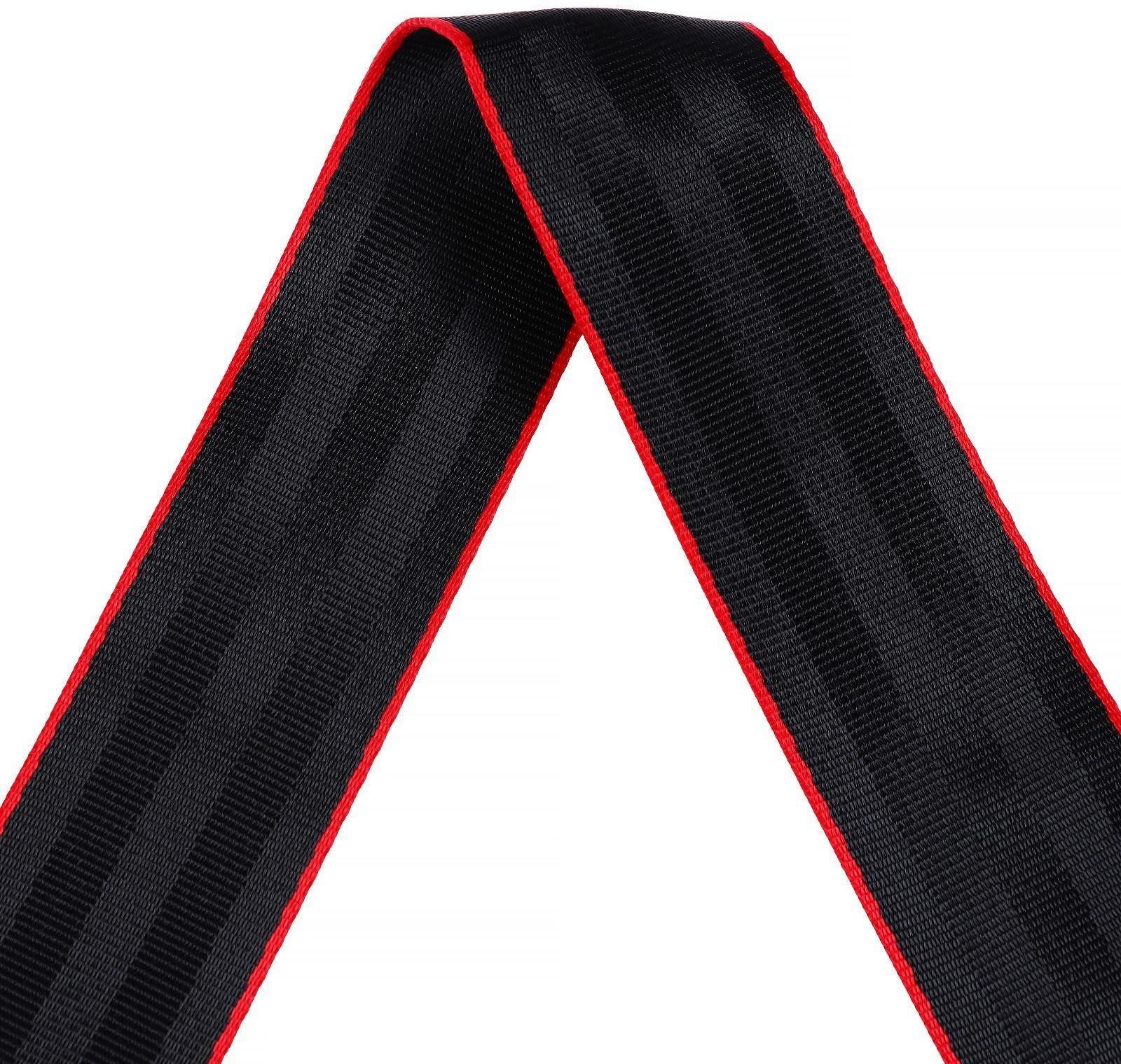 Нейлоновая лента, ремень 4.8 см × 5 м, черный с красным кантом