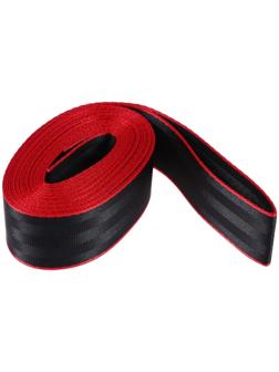 Нейлоновая лента, ремень 4.8 см × 5 м, черный с красным кантом