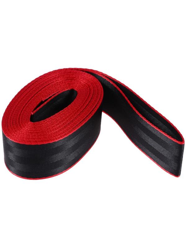 Нейлоновая лента, ремень 4.8 см × 5 м, черный с красным кантом