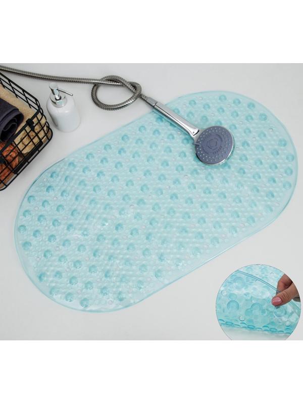 Набор для ванной SAVANNA «Селест»: штора 180×180 см, ковёр 38×69 см, цвет морской волны