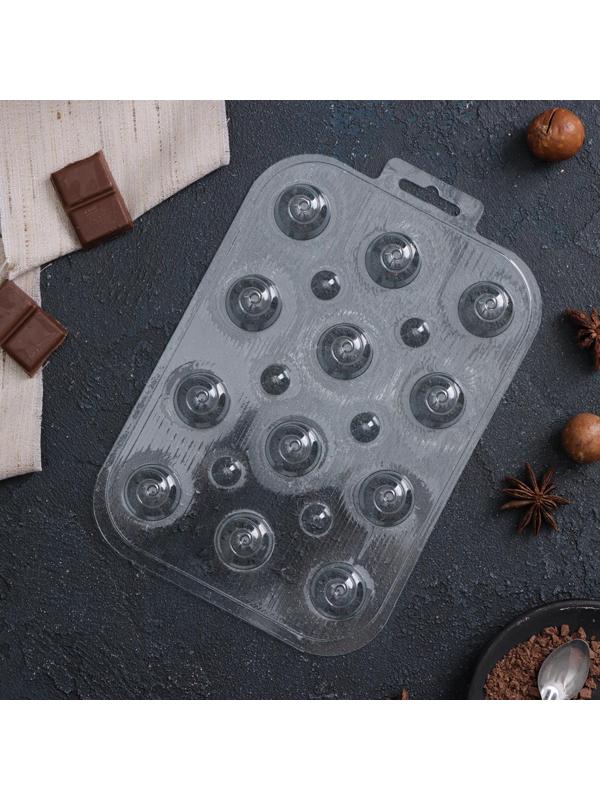 Форма для шоколада и конфет «Круглые завитушки», 13×9,5 см, цвет прозрачный