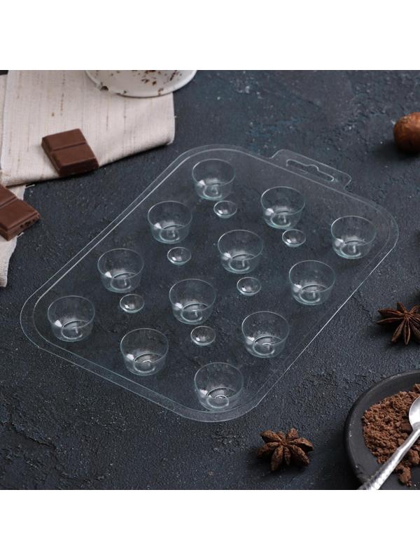 Форма для шоколада и конфет «Круглые завитушки», 13×9,5 см, цвет прозрачный