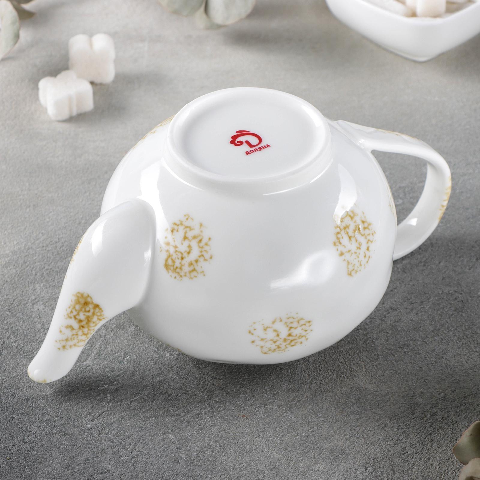 Чайник керамический заварочный Доляна «Космос», 650 мл, цвет белый