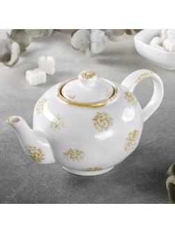 Чайник керамический заварочный Доляна «Космос», 650 мл, цвет белый