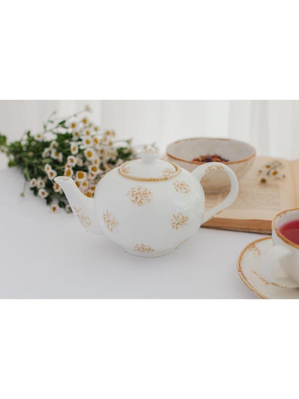 Чайник керамический заварочный Доляна «Космос», 650 мл, цвет белый