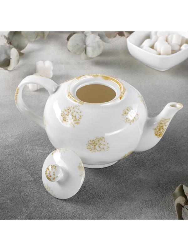 Чайник керамический заварочный Доляна «Космос», 650 мл, цвет белый