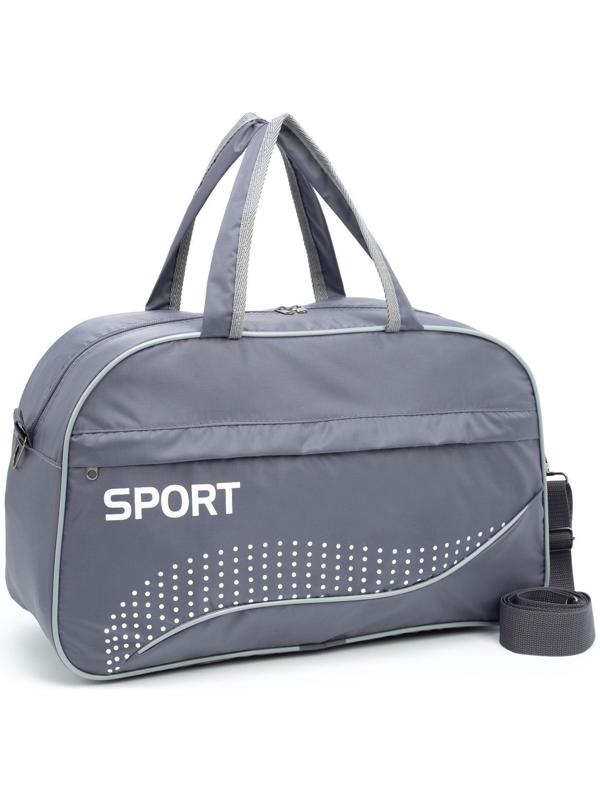 Сумка спортивная на молнии, наружный карман, цвет серый