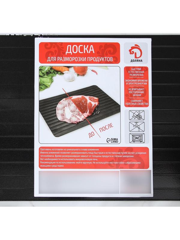 Противень для разморозки продуктов Доляна, 29,5×20,5 см, цвет чёрный