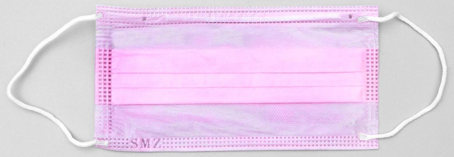 Маска медицинская, четырёхслойная, 50 штук в упаковке, розовая
