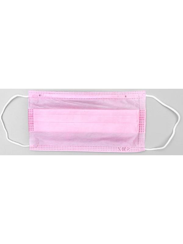 Маска медицинская, четырёхслойная, 50 штук в упаковке, розовая