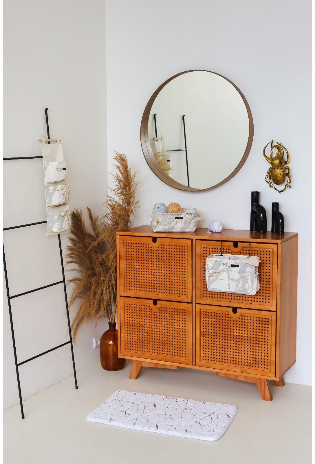 Коврик Доляна «Камень», 50×80 см, цвет белый