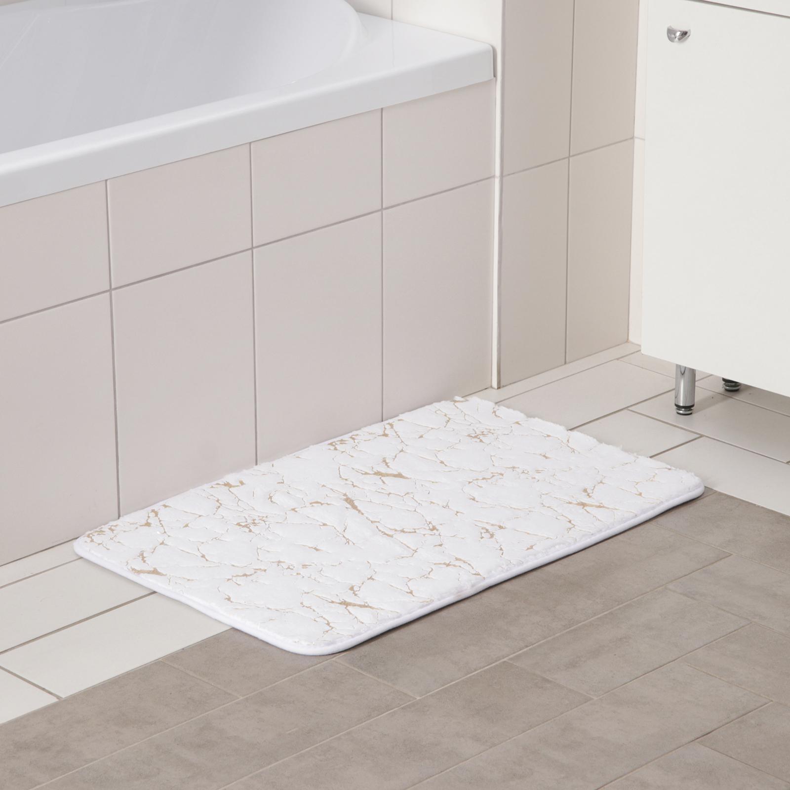 Коврик Доляна «Камень», 50×80 см, цвет белый