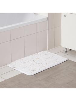 Коврик Доляна «Камень», 50×80 см, цвет белый