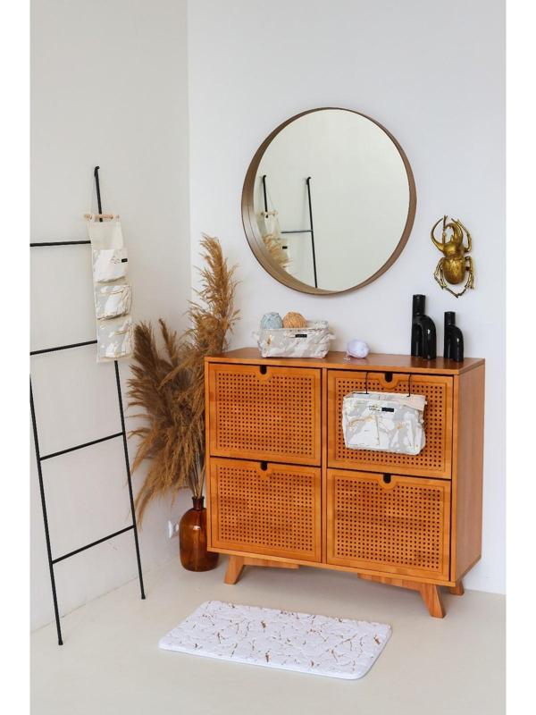 Коврик Доляна «Камень», 50×80 см, цвет белый