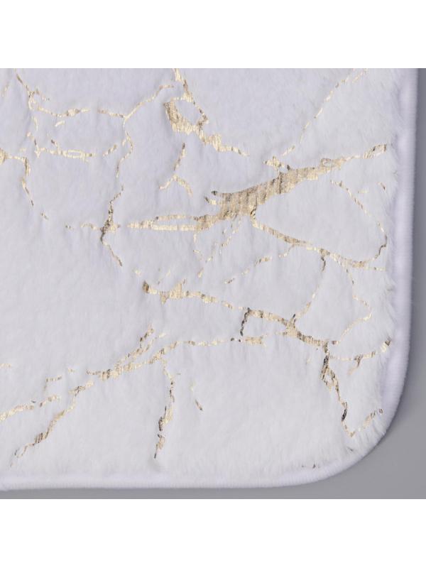 Коврик Доляна «Камень», 50×80 см, цвет белый