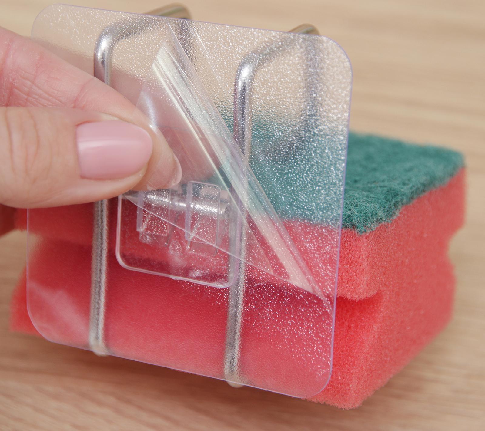 Держатель универсальный на липучке, 7×6×7 см, цвет хром