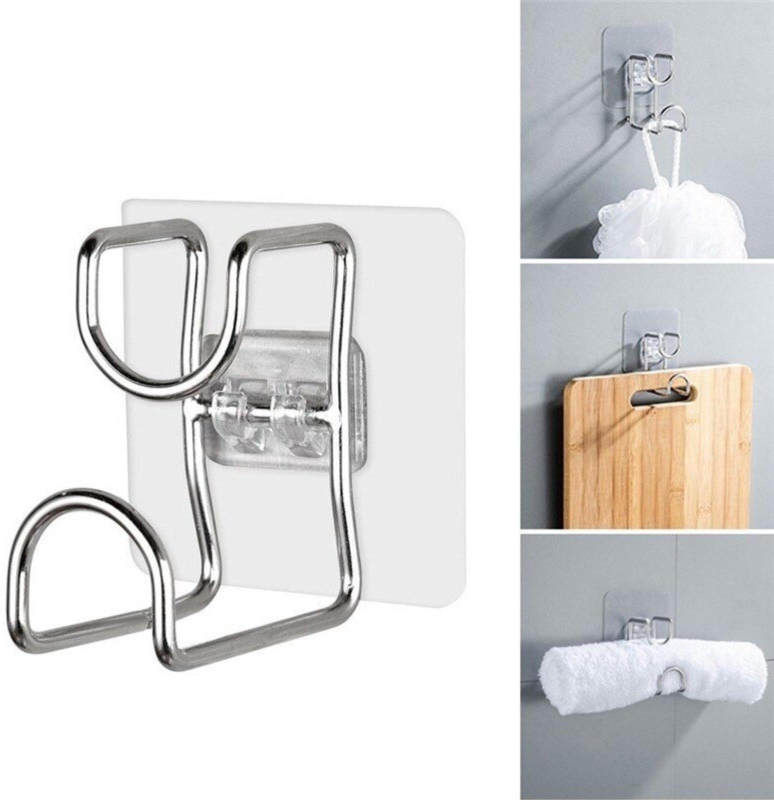 Держатель универсальный на липучке, 7×6×7 см, цвет хром