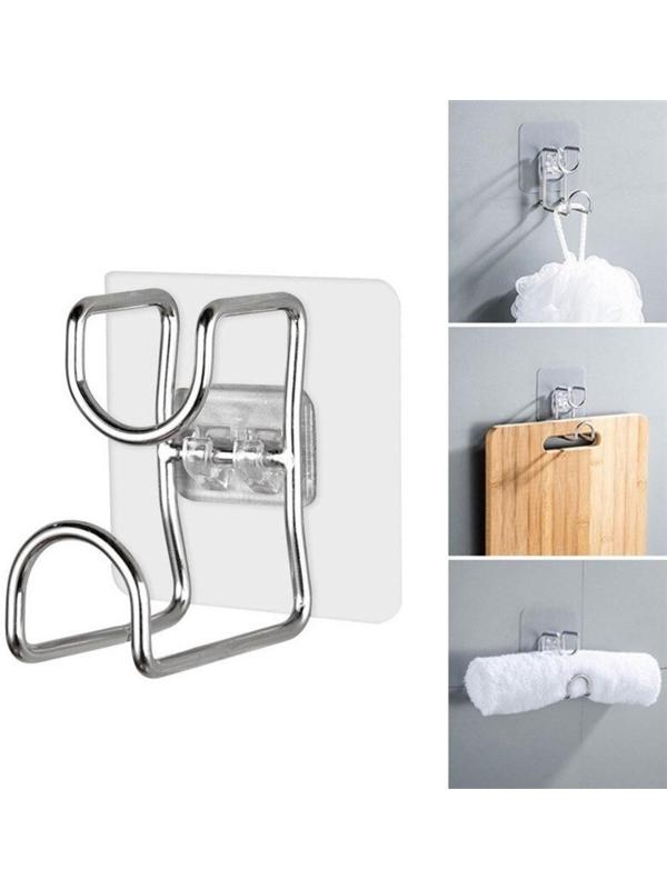 Держатель универсальный на липучке, 7×6×7 см, цвет хром