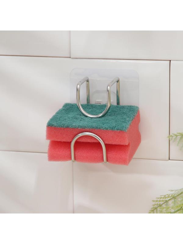 Держатель универсальный на липучке, 7×6×7 см, цвет хром