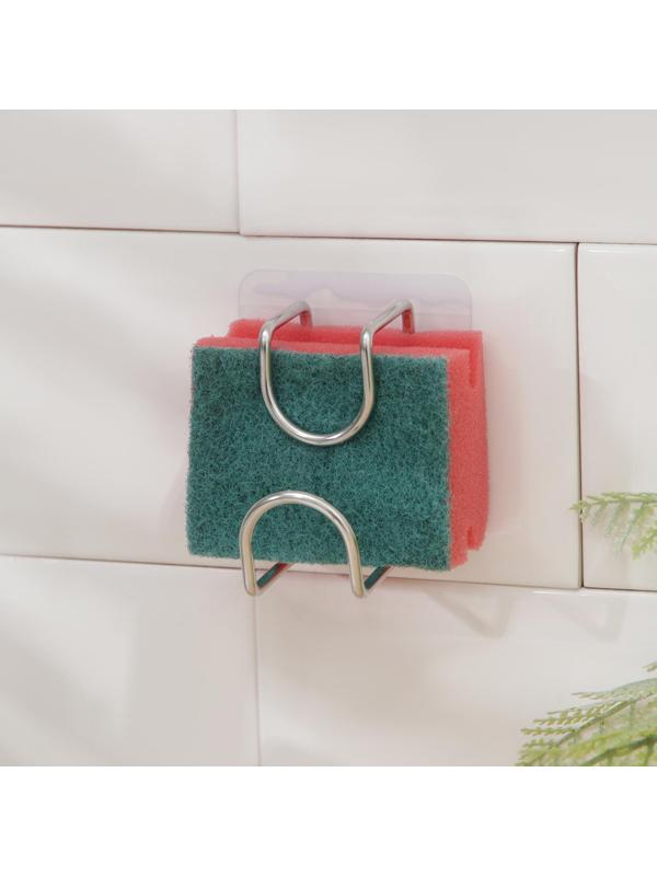 Держатель универсальный на липучке, 7×6×7 см, цвет хром