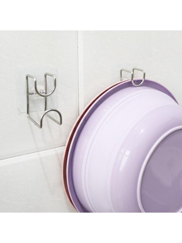 Держатель универсальный на липучке, 7×6×7 см, цвет хром