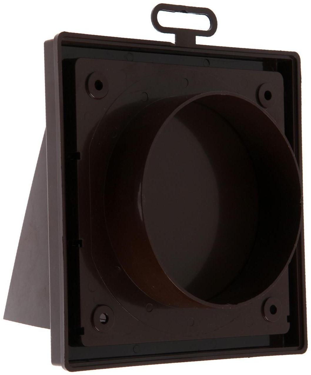 Выход стенной ERA 1515К10ФВ, 150x150 мм, с обратным клапаном, с фланцем d=100 мм, коричневый