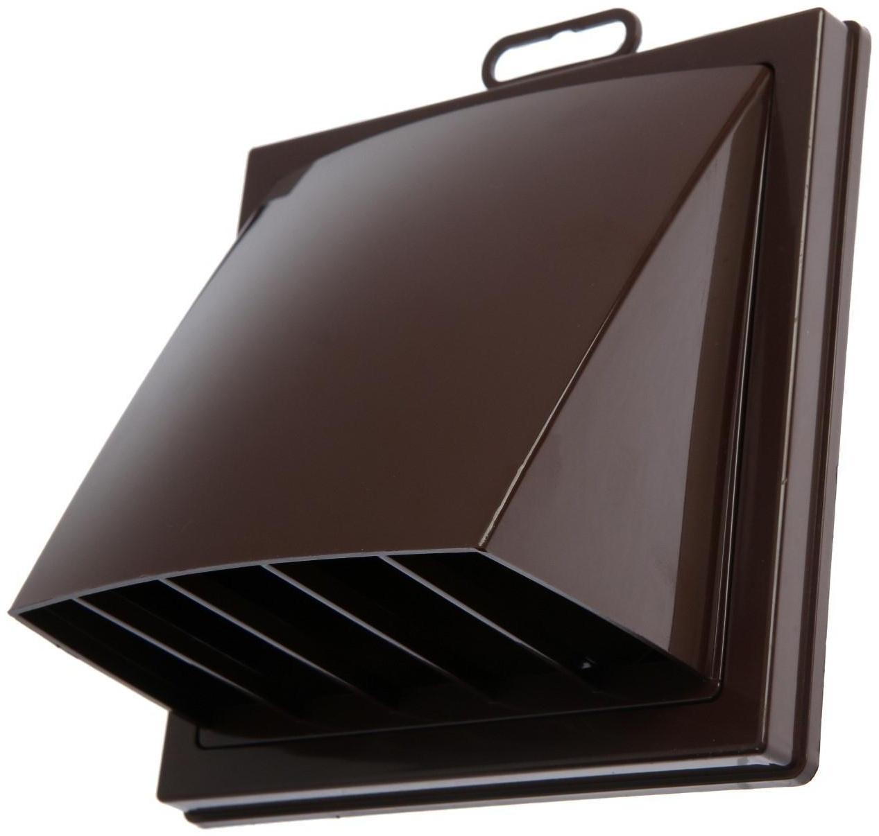 Выход стенной ERA 1515К10ФВ, 150x150 мм, с обратным клапаном, с фланцем d=100 мм, коричневый