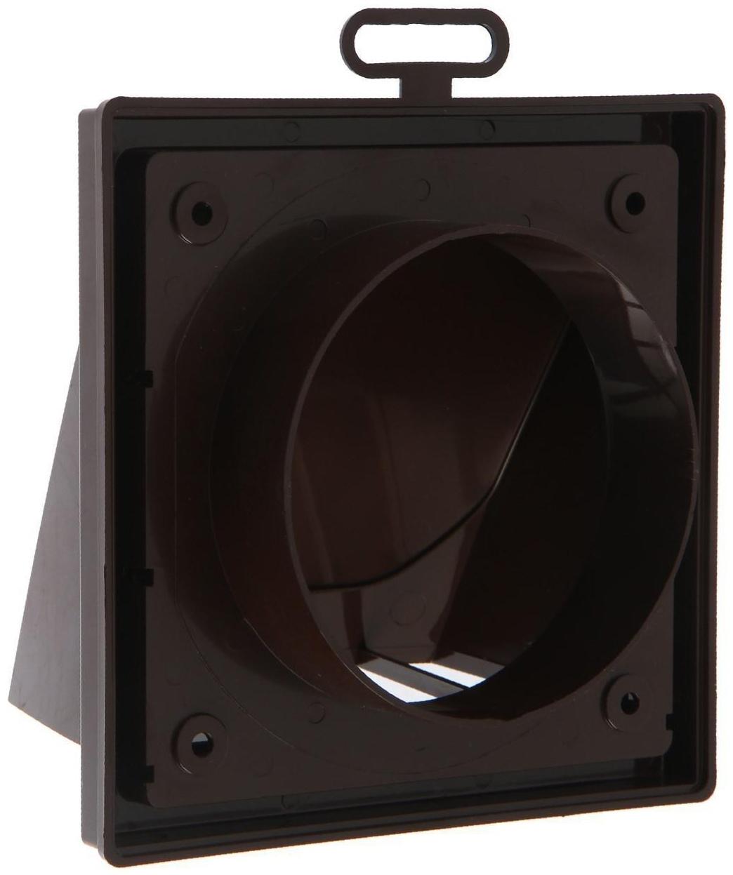 Выход стенной ERA 1515К10ФВ, 150x150 мм, с обратным клапаном, с фланцем d=100 мм, коричневый
