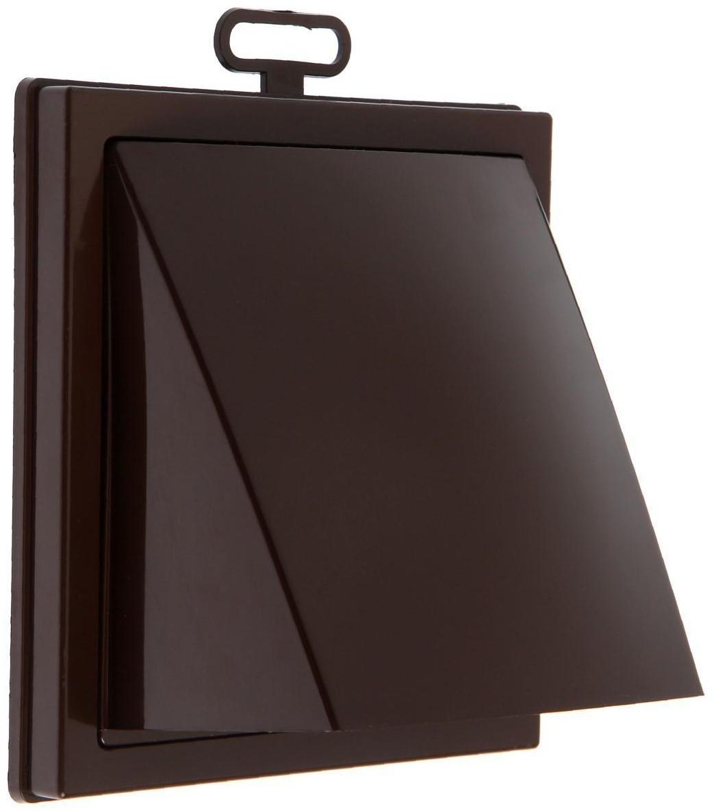 Выход стенной ERA 1515К10ФВ, 150x150 мм, с обратным клапаном, с фланцем d=100 мм, коричневый