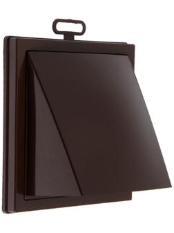 Выход стенной ERA 1515К10ФВ, 150x150 мм, с обратным клапаном, с фланцем d=100 мм, коричневый