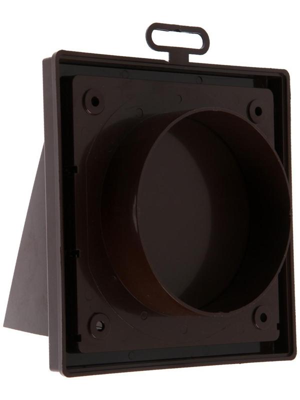 Выход стенной ERA 1515К10ФВ, 150x150 мм, с обратным клапаном, с фланцем d=100 мм, коричневый