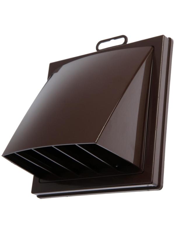 Выход стенной ERA 1515К10ФВ, 150x150 мм, с обратным клапаном, с фланцем d=100 мм, коричневый