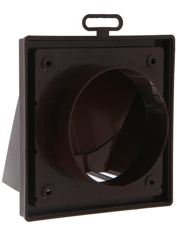 Выход стенной ERA 1515К10ФВ, 150x150 мм, с обратным клапаном, с фланцем d=100 мм, коричневый