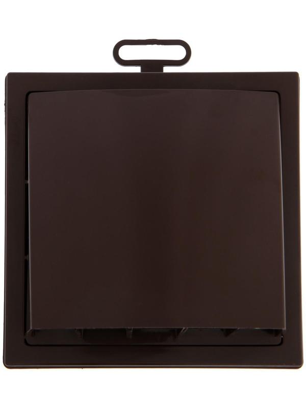 Выход стенной ERA 1515К10ФВ, 150x150 мм, с обратным клапаном, с фланцем d=100 мм, коричневый