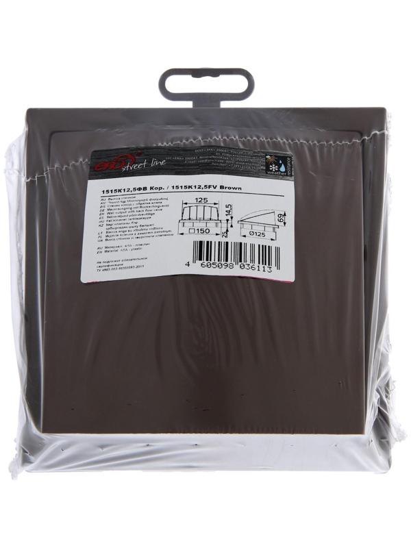 Выход стенной ERA 1515К12,5ФВ кор, с обратным клапаном, с фланцем d=125 мм, коричневый