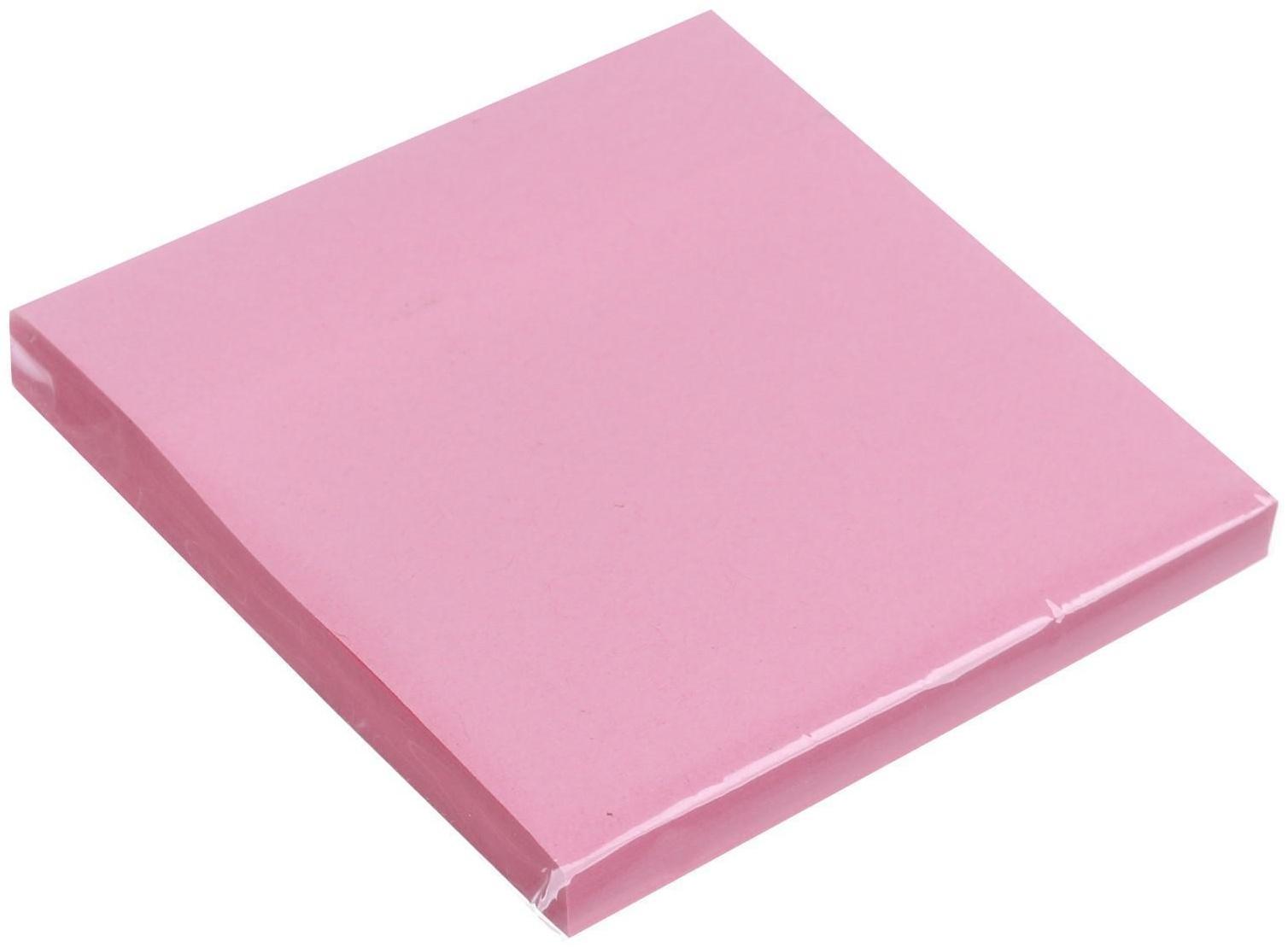 Блок с липким краем 76 мм х 76 мм, 80 листов, пастель, розовый