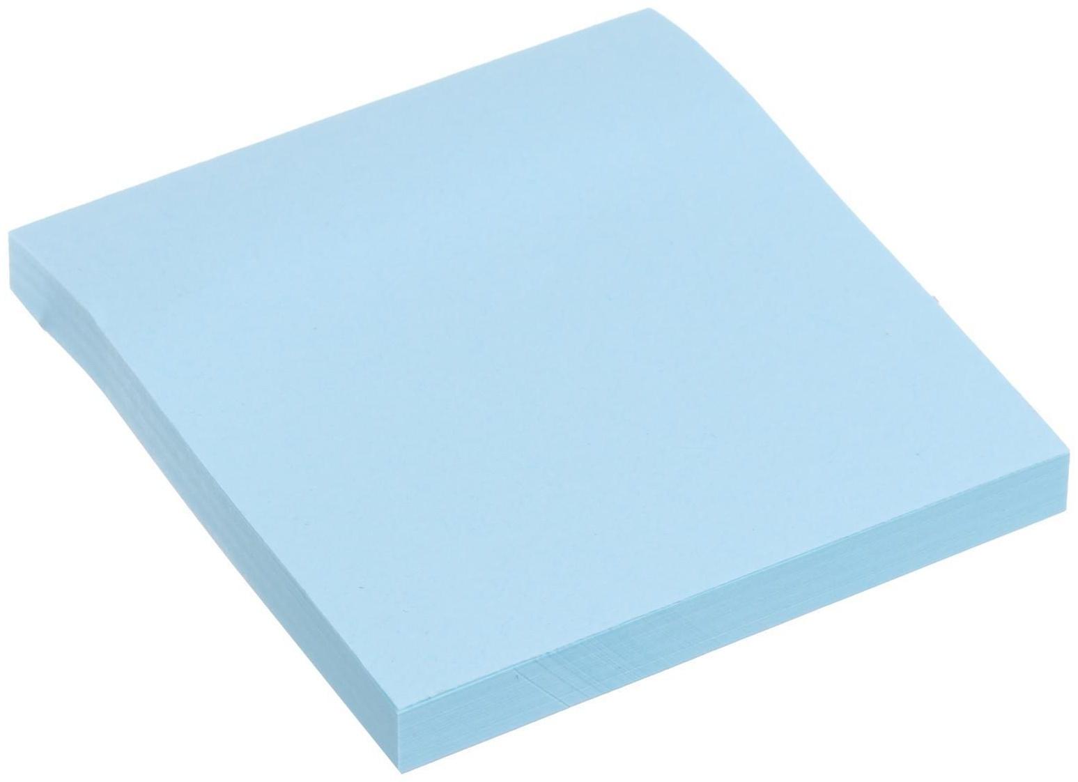 Блок с липким краем 76 мм х 76 мм, 80 листов, пастель, голубой