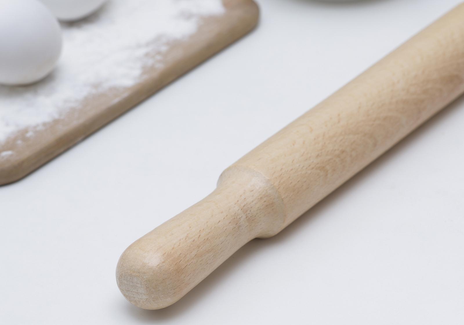 Скалка с ручками, 36×4 см, бук