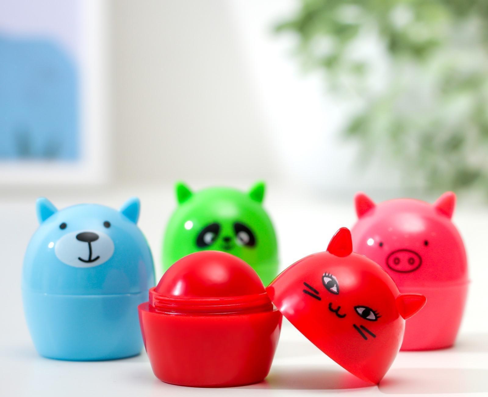 Бальзам для губ «Зверята», микс цветов и ароматов