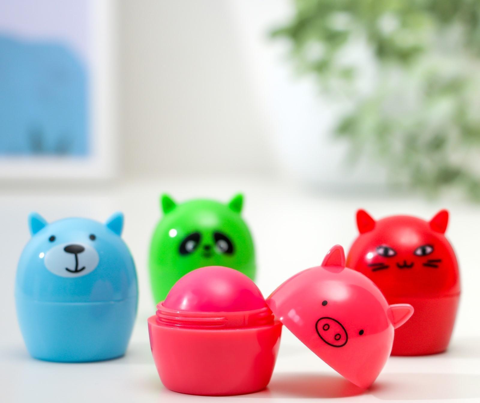 Бальзам для губ «Зверята», микс цветов и ароматов