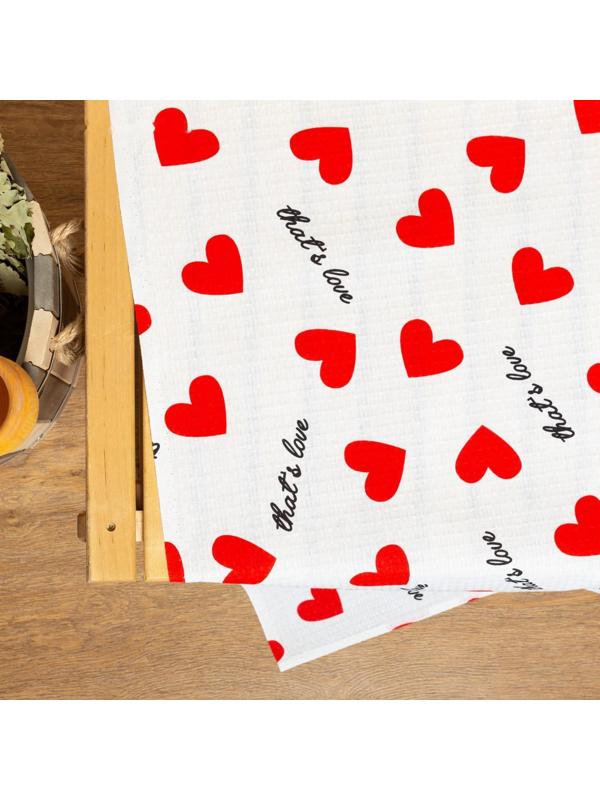 Простыня для бани «Сердечки» 150х180±5 см, 100% хлопок, вафельное полотно, 160 гр/м2