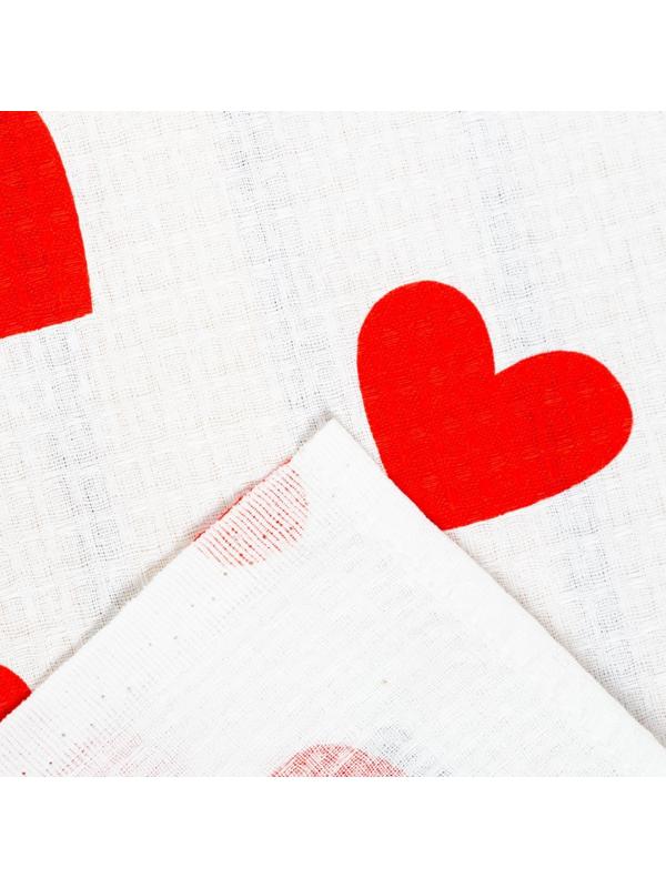 Простыня для бани «Сердечки» 150х180±5 см, 100% хлопок, вафельное полотно, 160 гр/м2