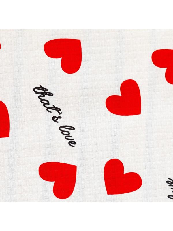 Простыня для бани «Сердечки» 150х180±5 см, 100% хлопок, вафельное полотно, 160 гр/м2