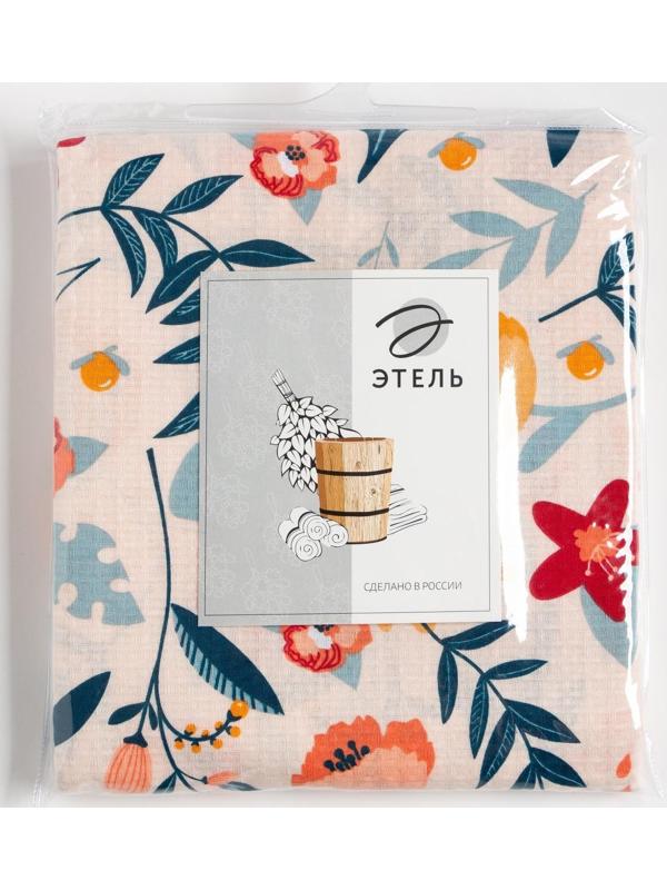 Простыня для бани «Цветочное поле» 150х180±5 см, 100% хлопок, вафельное полотно, 160 гр/м2