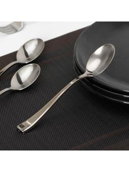 Ложка столовая одноразовая, 17,5 см, цвет серебристый