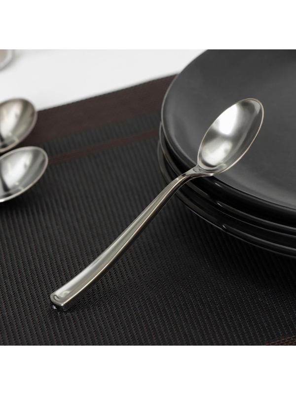 Ложка чайная одноразовая, 12,5 см, цвет серебристый