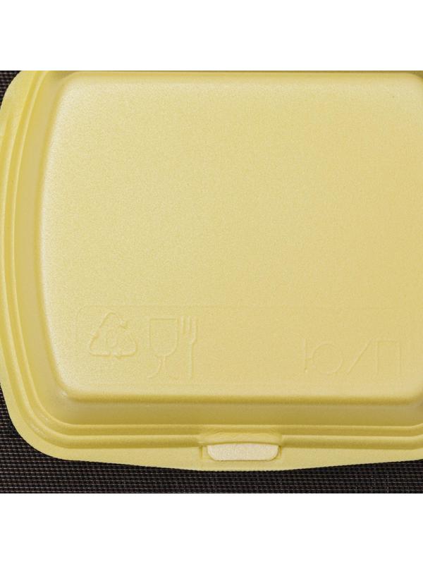 Ланч-бокс одноразовый, 24,7×20,6×7 см, 1 секция, цвет жёлтый